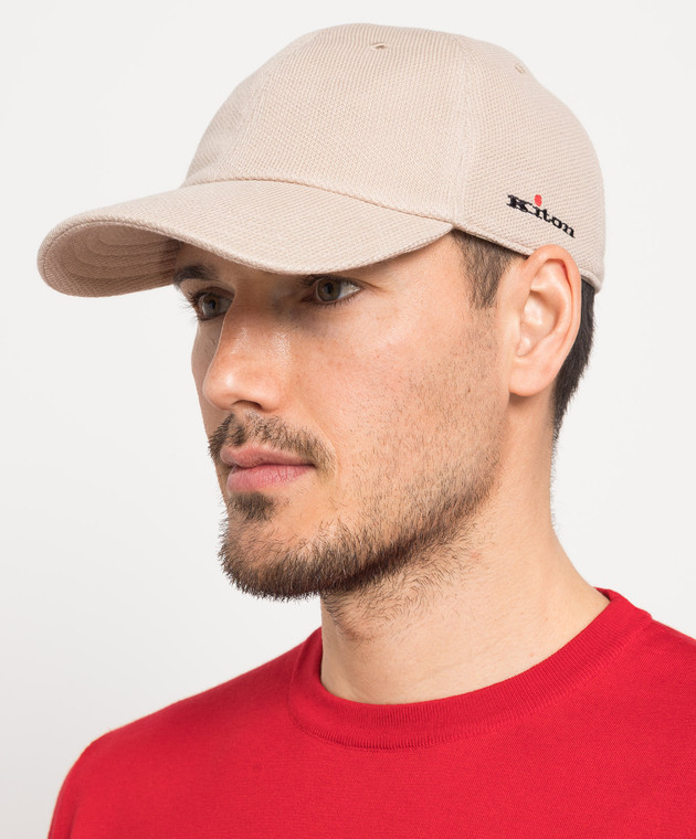 キャップ Kiton SS25 Baseball cap with logo (UCAPP68K0729F02 F02) Black Nylon Baseball Hat With Logo - KITON - Russocapri