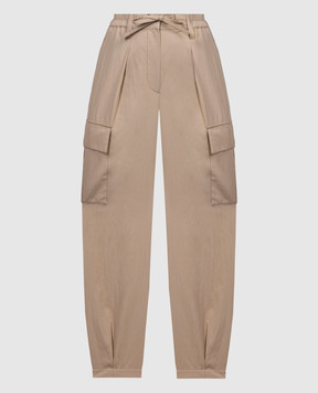 Brunello Cucinelli Brown cargo pants with monil chain ML180P8561