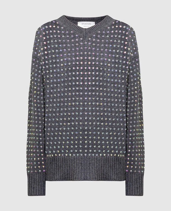 Max Mara Sportmax - Gray skirt Dentice with crystals DENTICE