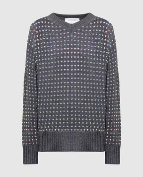 Max Mara Sportmax Uta gray pullover with crystals UTA