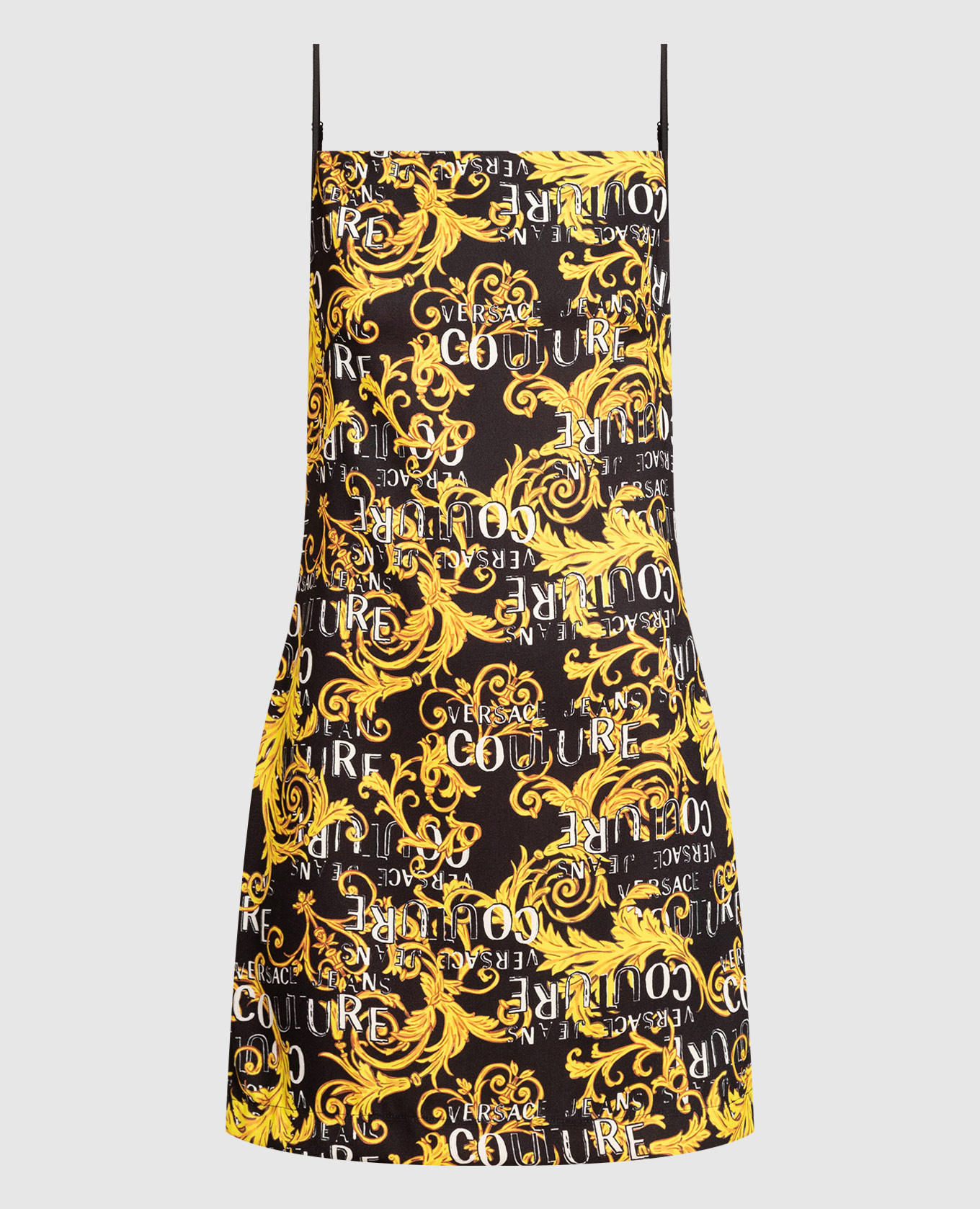 

Black mini dress with Logo Couture print Versace Jeans Couture