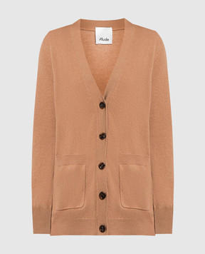 Allude Brown wool and cashmere cardigan 23517010