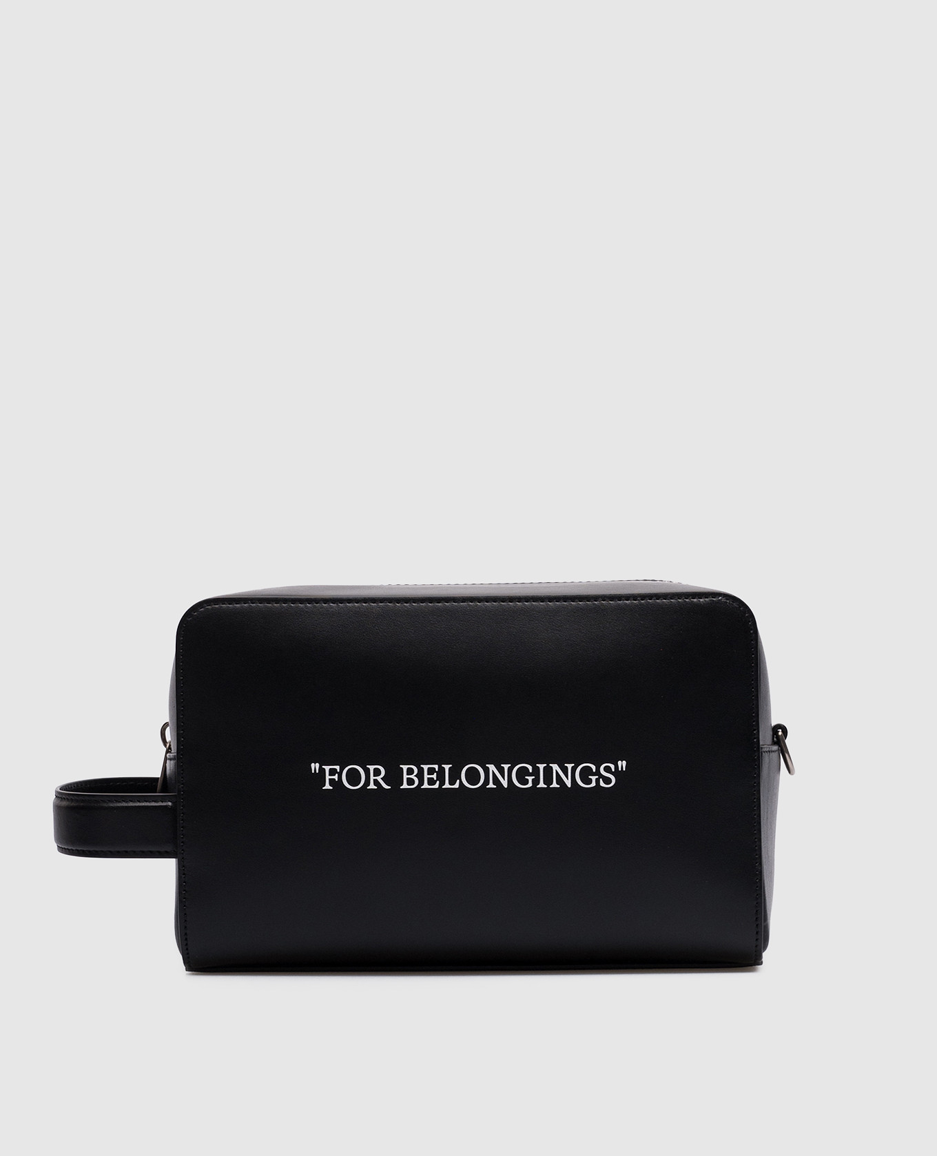 

Black leather toiletry bag with print Off-White