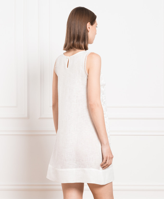 chinese dress ladies Ermanno Scervino White Ruffle Linen Maxi Dress – Ladida main image 1