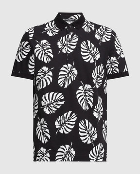 Dolce&Gabbana Black polo shirt with contrast print G8GW2TG7VPH