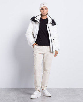 Moncler Grenoble Beige corduroy joggers with logo 2A00001595EO