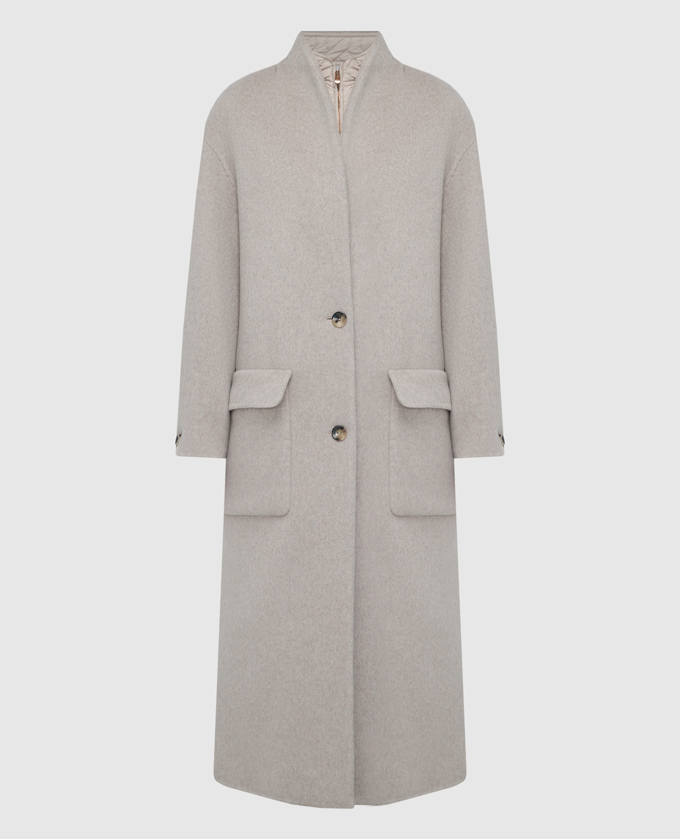 

Beige cashmere coat with detachable waistcoat Agnona, Бежевый