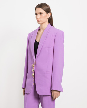David Koma Purple wool jacket with a chain SS23DK11TJ