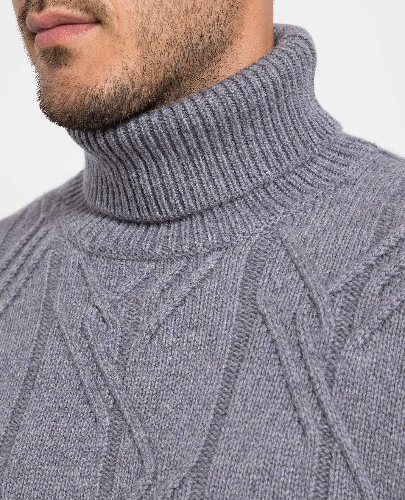 

Gray sweater made of cashmere in a textured pattern Cashmere&Whiskey, Grey