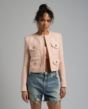 Balmain Pink tweed jacket CF1SK595XF91