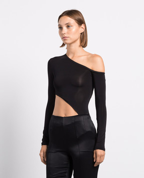 Materiel Black bodysuit with a figure-hugging neckline MPF23N1856BDBK