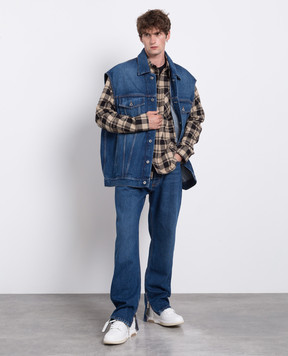 Off-White Blue jeans with a distressed effect OMYA177F23DEN002