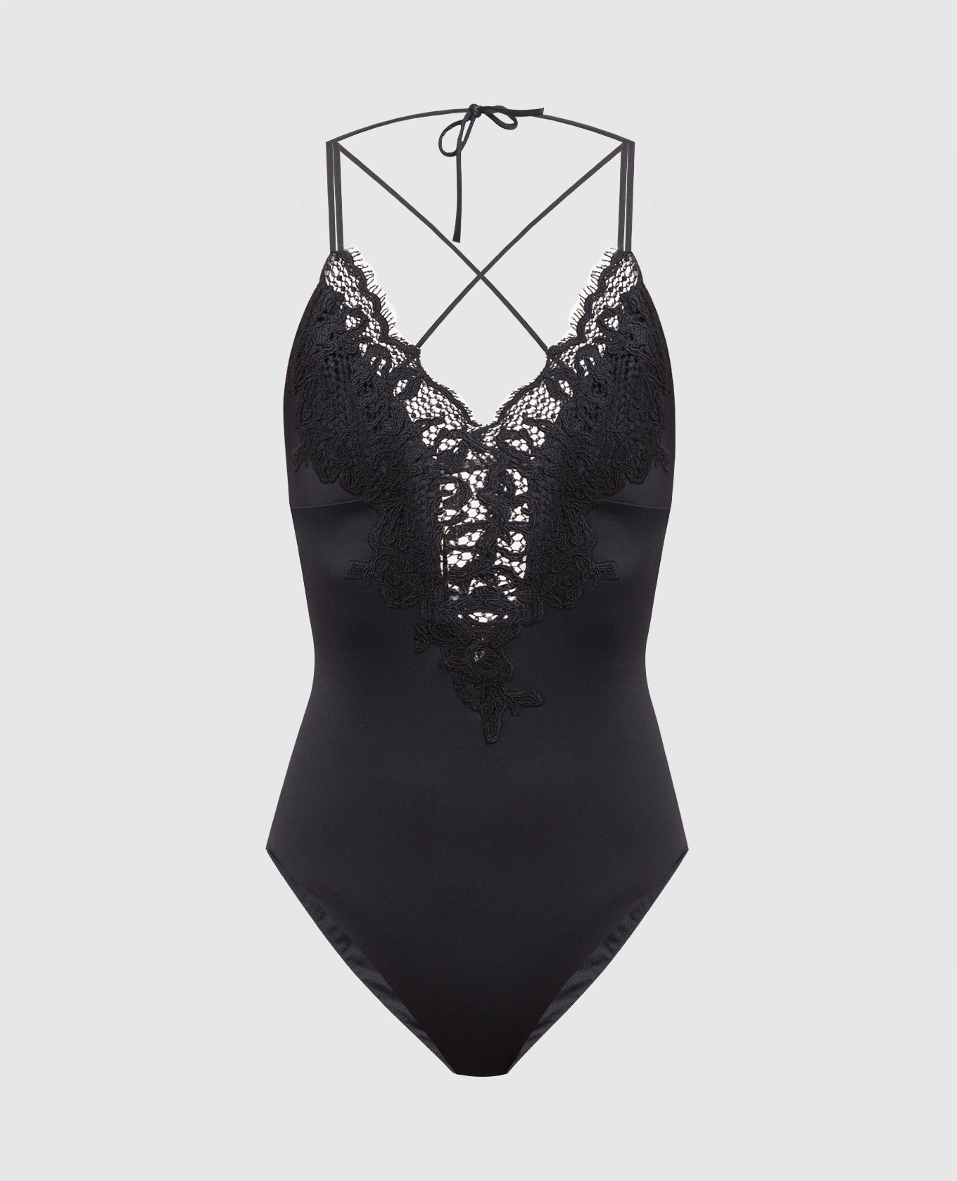 Ermanno Scervino - Black swimsuit with lace D424Y304BSZ