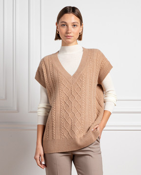 Ballantyne Brown vest made of wool in a pattern B1S1117W113