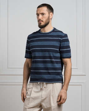 Brunello Cucinelli Blue striped T-shirt MW8401308