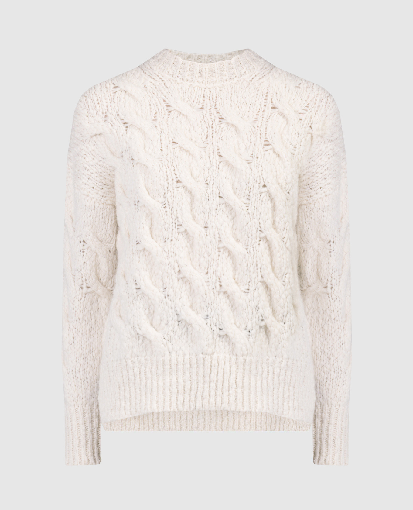 White sweater in a textured pattern peserico
