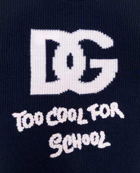 Dolce&Gabbana Blue wool sweater with logo pattern L5KWJ6JCVE4