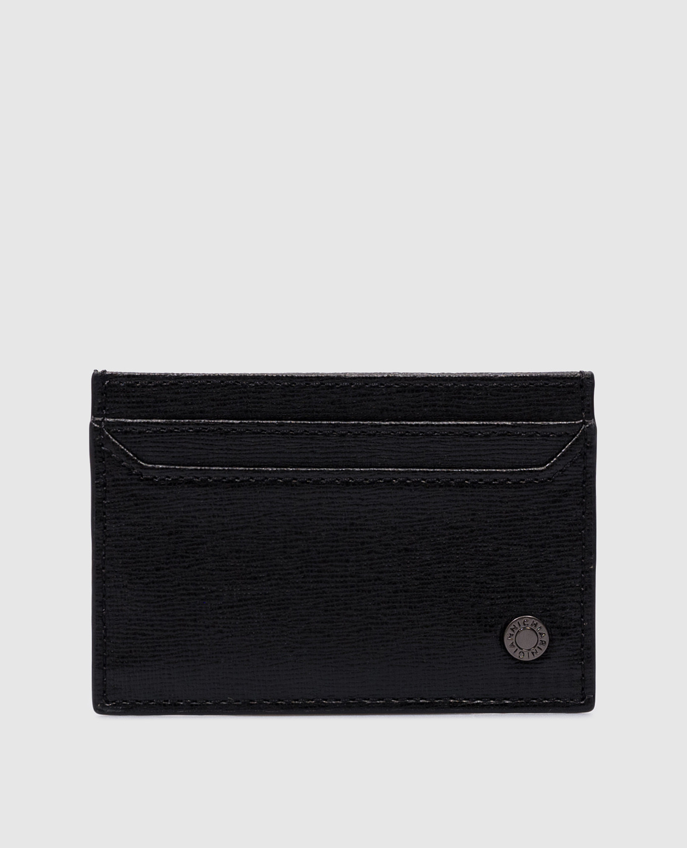 

Black leather cardholder with embossed logo Gianni Chiarini, Черный