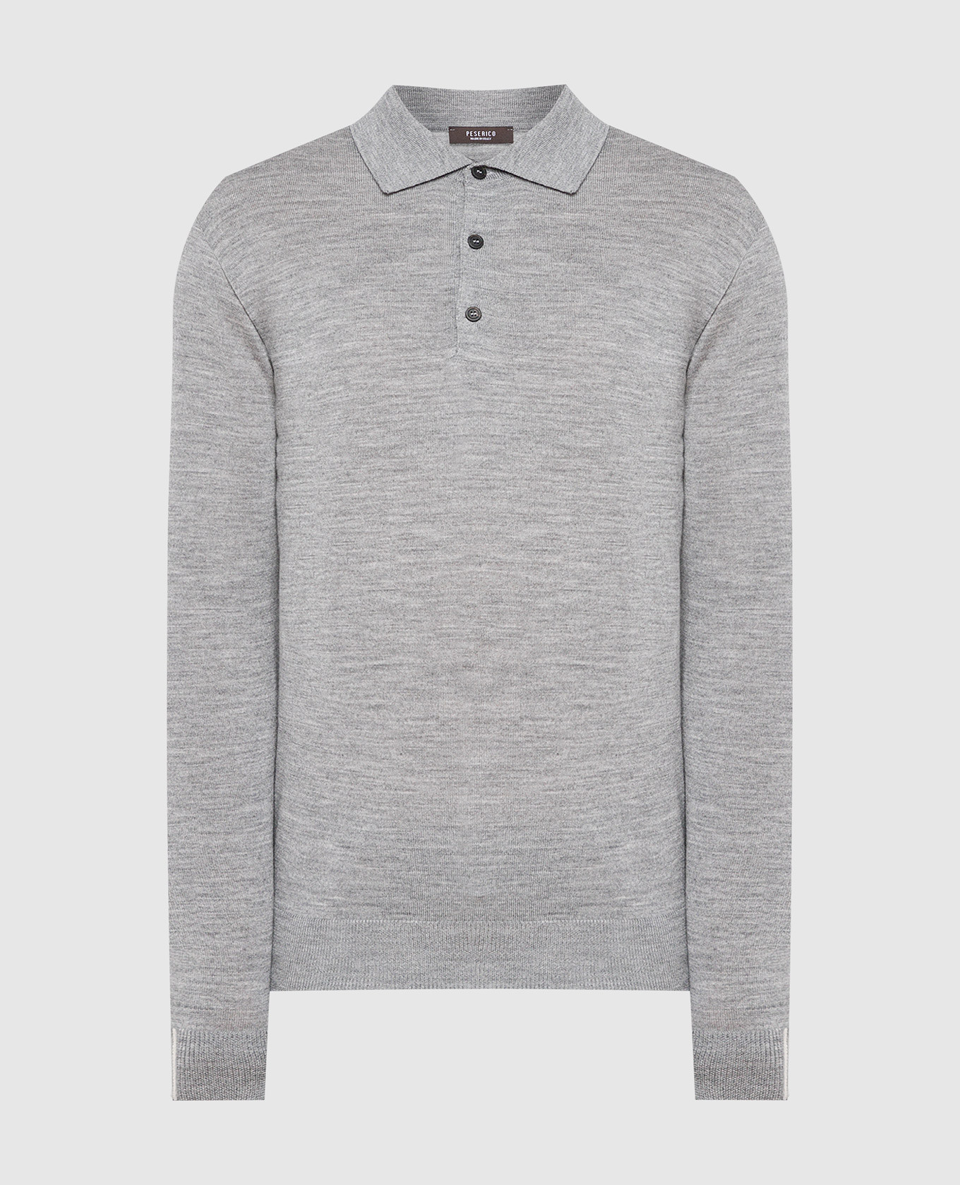 

Gray melange wool polo shirt Peserico, Серый