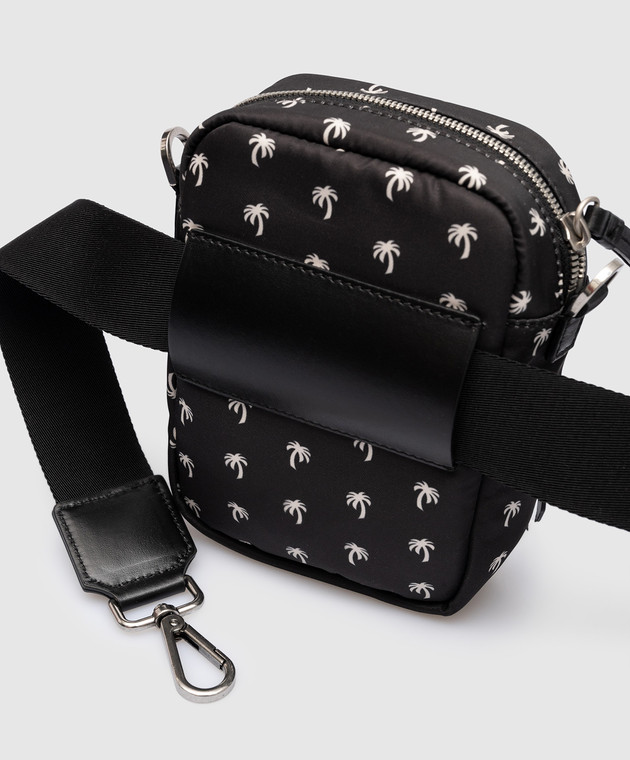 ショルダーバッグ Palm Angels PMNQ008R24FAB001 MONOGRAM CROSSBODY Bag Palm Angels - Black Mini Palms print crossbody bag