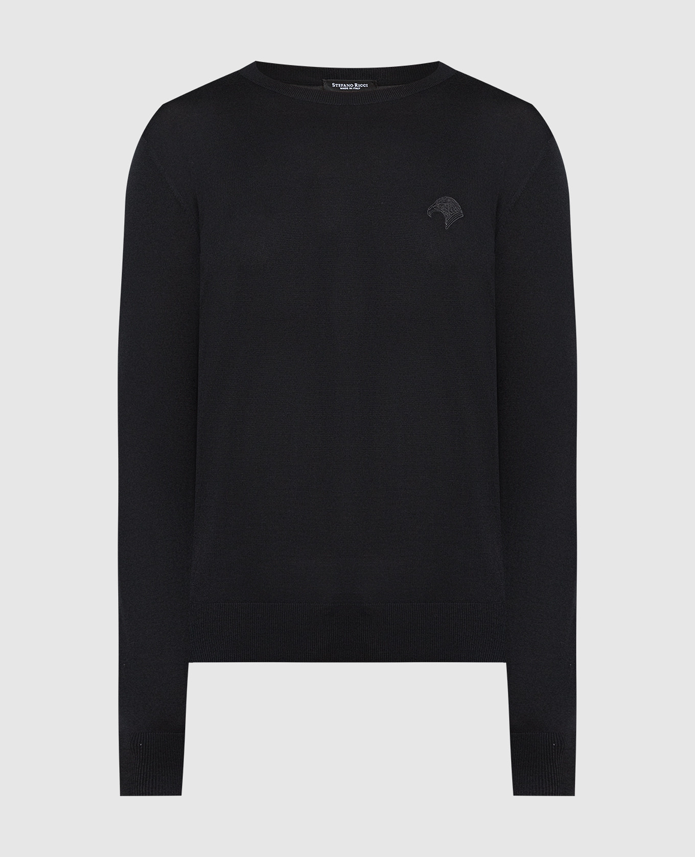 

Black wool jumper with logo Stefano Ricci, Черный