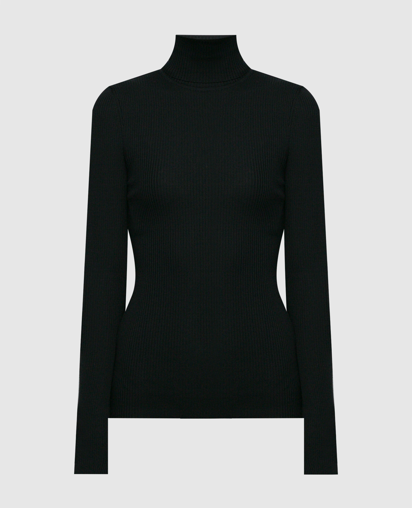 

Black turtleneck with ribbed wool Wolford