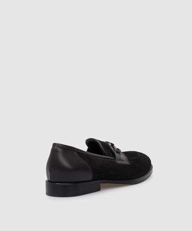 Stefano Ricci Kids Black Suede Loafers YRU514G824SDVTV buy with