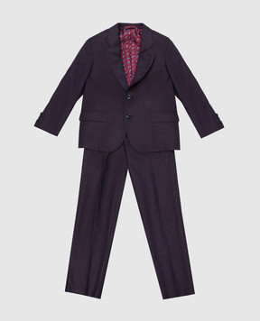 Stefano Ricci Children's purple suit made of wool Y1SF371900HC3490