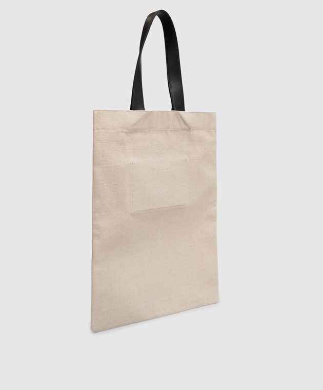 トートバッグ Jil Sander Sand canvas shopping bag (J25WC0004P4917 280) Jil Sander - Beige tote bag with contrasting logo print