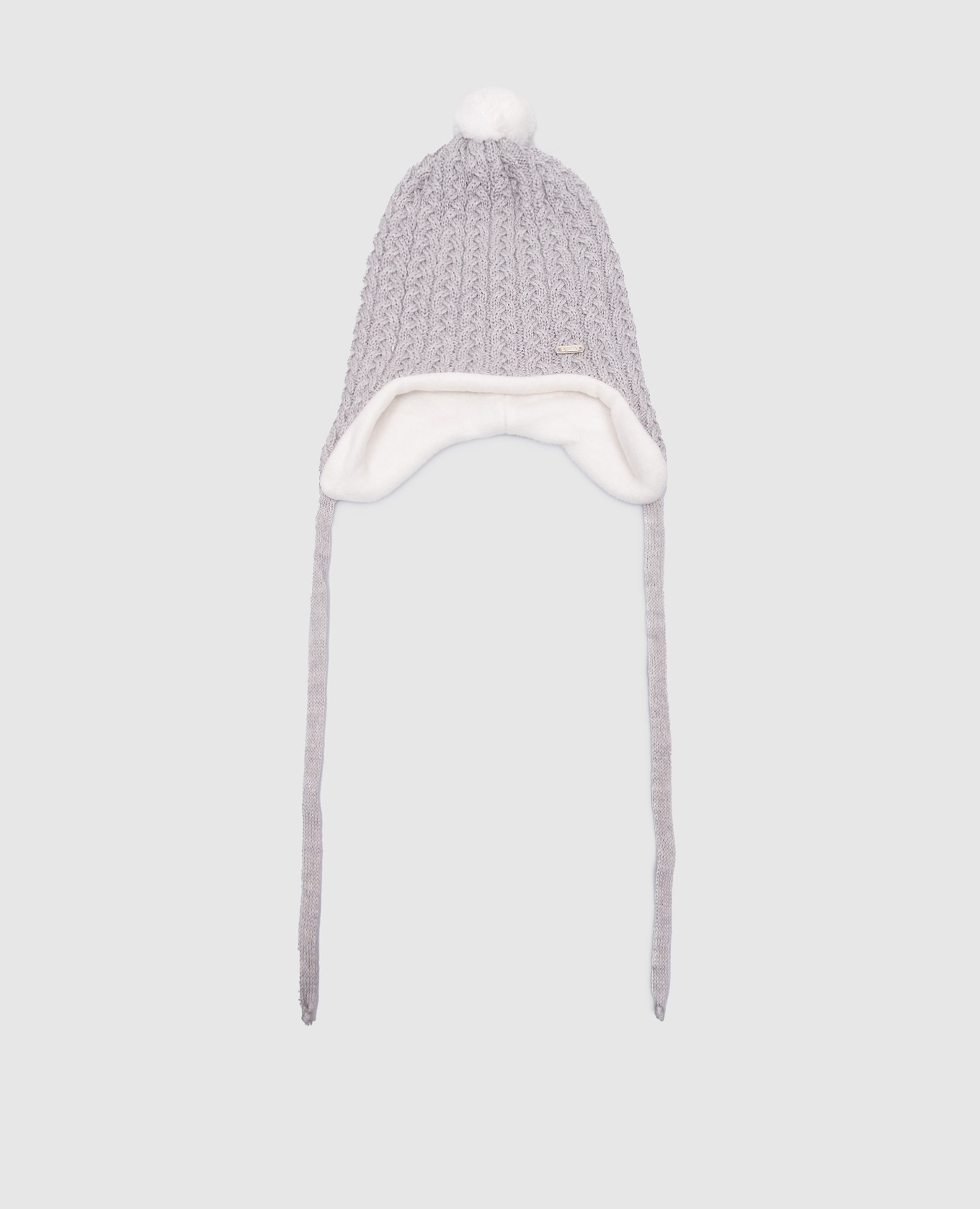 Children's gray hat made of wool with a textured pattern il trenino