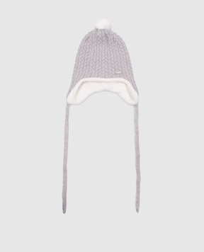 Il Trenino Children's gray hat made of wool with a textured pattern MN3475312