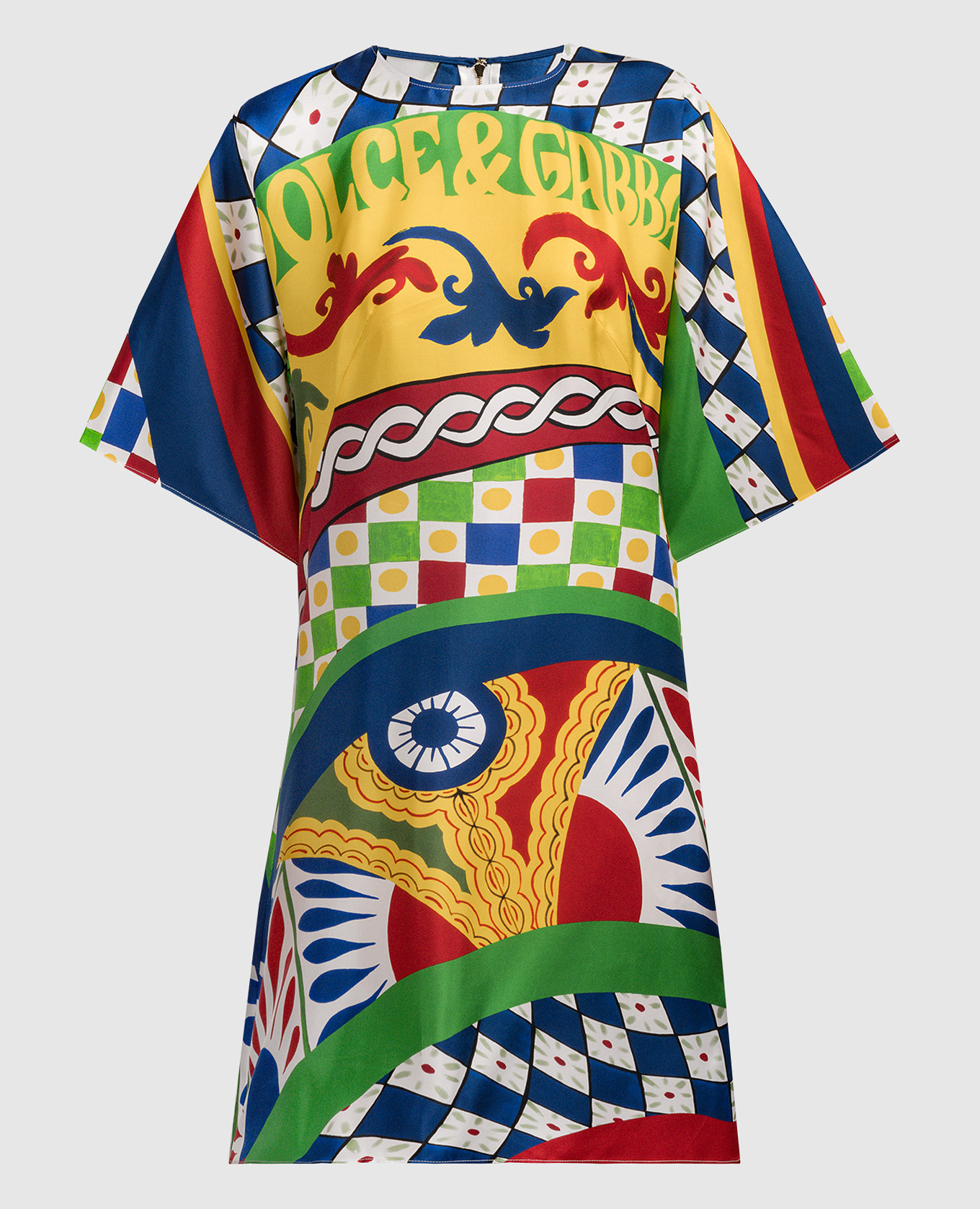 

Carretto print silk dress Dolce&Gabbana, White