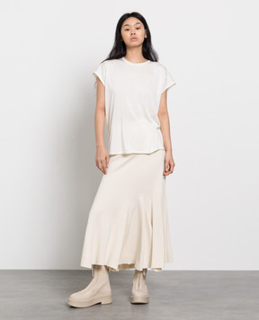The Row Light beige silk skirt 6122Y475