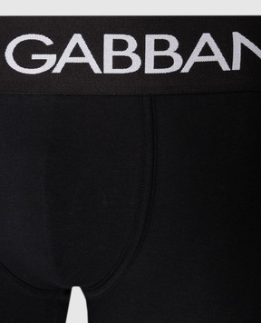Dolce&Gabbana A set of black boxer briefs with a logo pattern M9D70JONN97