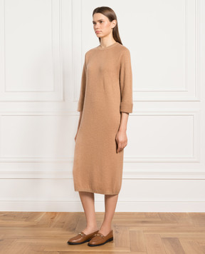 Agnona Brown midi dress made of wool, cashmere and silk KR060164B080H
