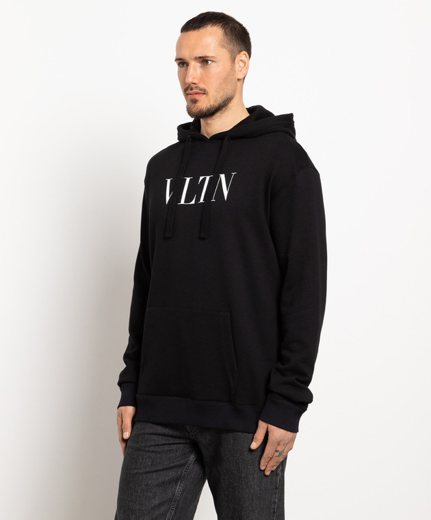 Valentino Black hoodie with VLTN logo print VV3MF14F3TV buy with Czech Republic delivery at Symbol