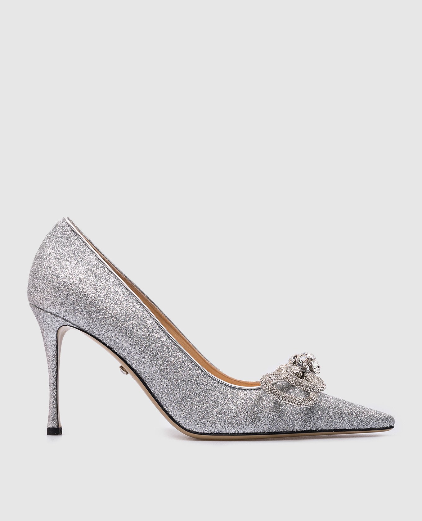 

Silver double bow pumps with crystals Mach&Mach