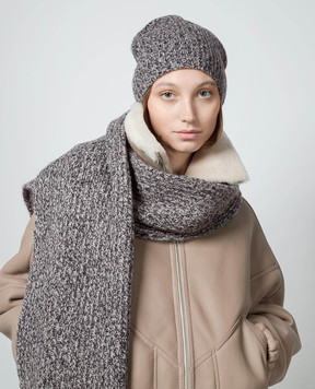JOSEPH Black melange cashmere hat JF008217