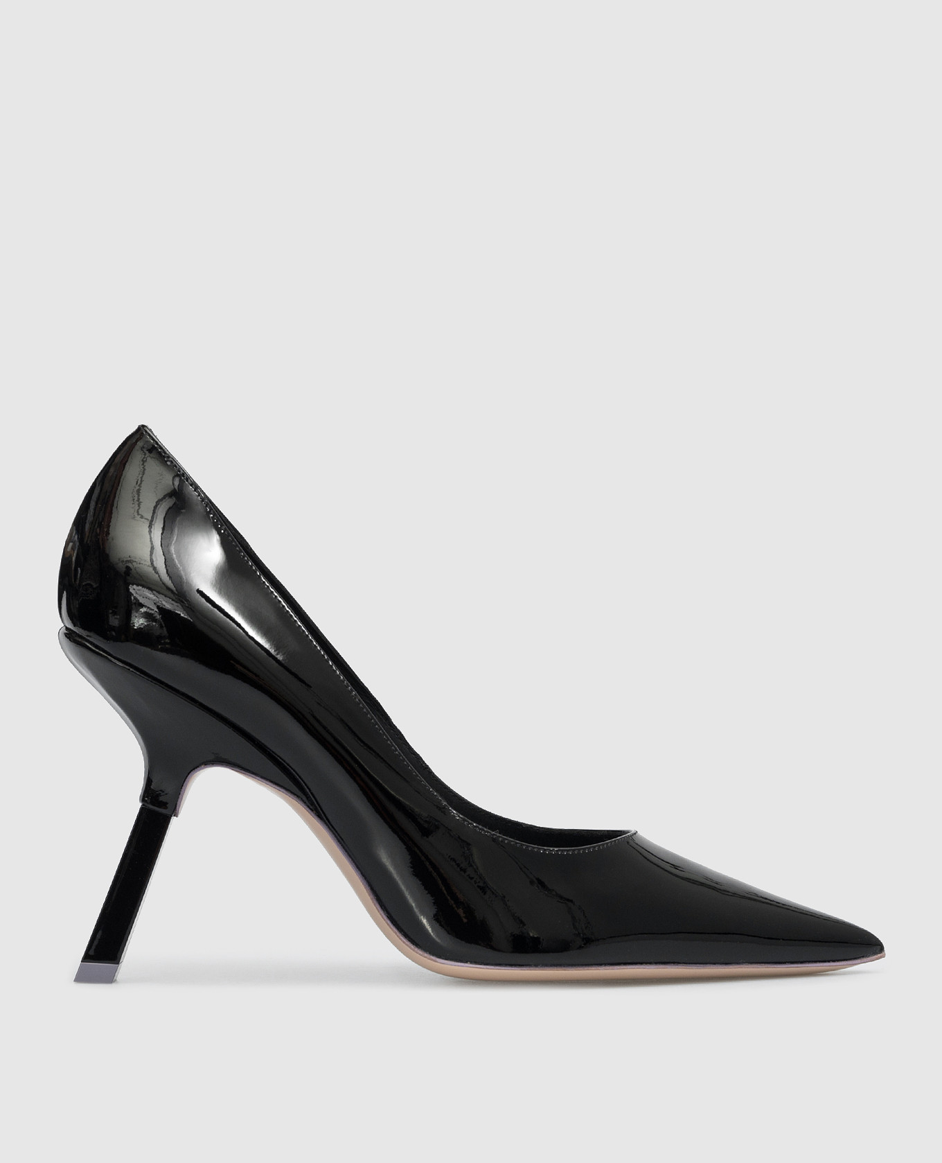 Satin 95 black patent leather boat shoes sebastian milano