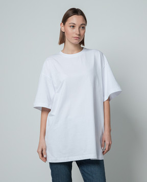 Max Mara Sportmax White BLOCCO t-shirt with crystal BLOCCO