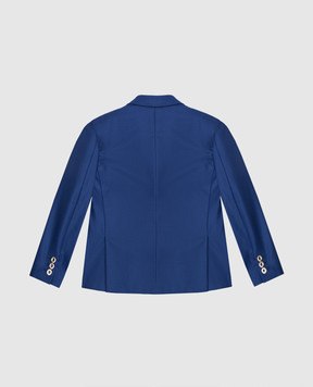 Stefano Ricci Children's double-breasted blue wool jacket Y1RF378000HC2910