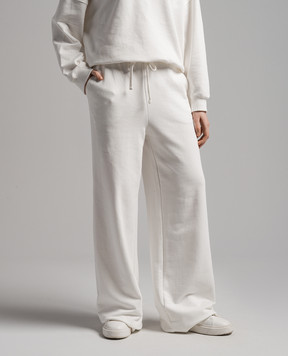 Twinset White sweatpants with logo embroidery 241TP2671