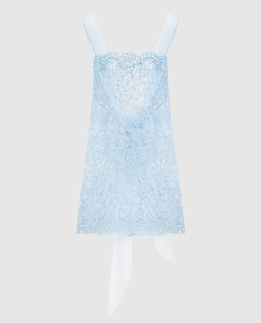Ermanno Scervino Blue mini dress with lace D422Q313UNZ