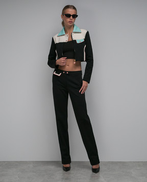 Casablanca Black pants with a melale logo WF23JTR12601