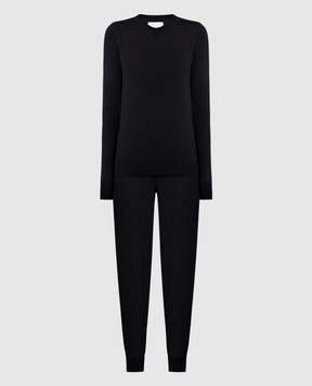 Babe Pay Pls Black cashmere jumper and joggers suit MD9671307341PF