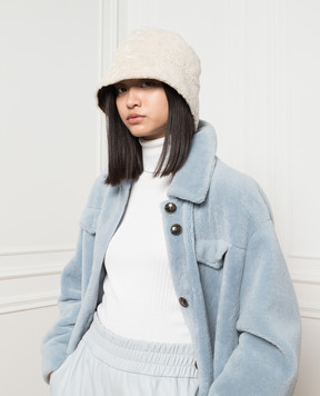 Simonetta Ravizza Beige sheepskin panama BGBUCKET