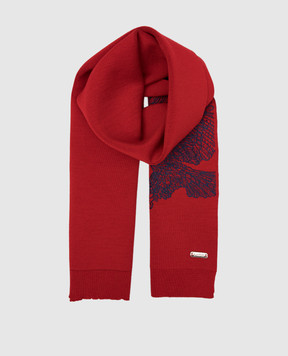 Stefano Ricci Children's red woolen scarf with logo embroidery KY02016SCIY18402