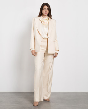 Magda Butrym Light beige silk trousers 177722