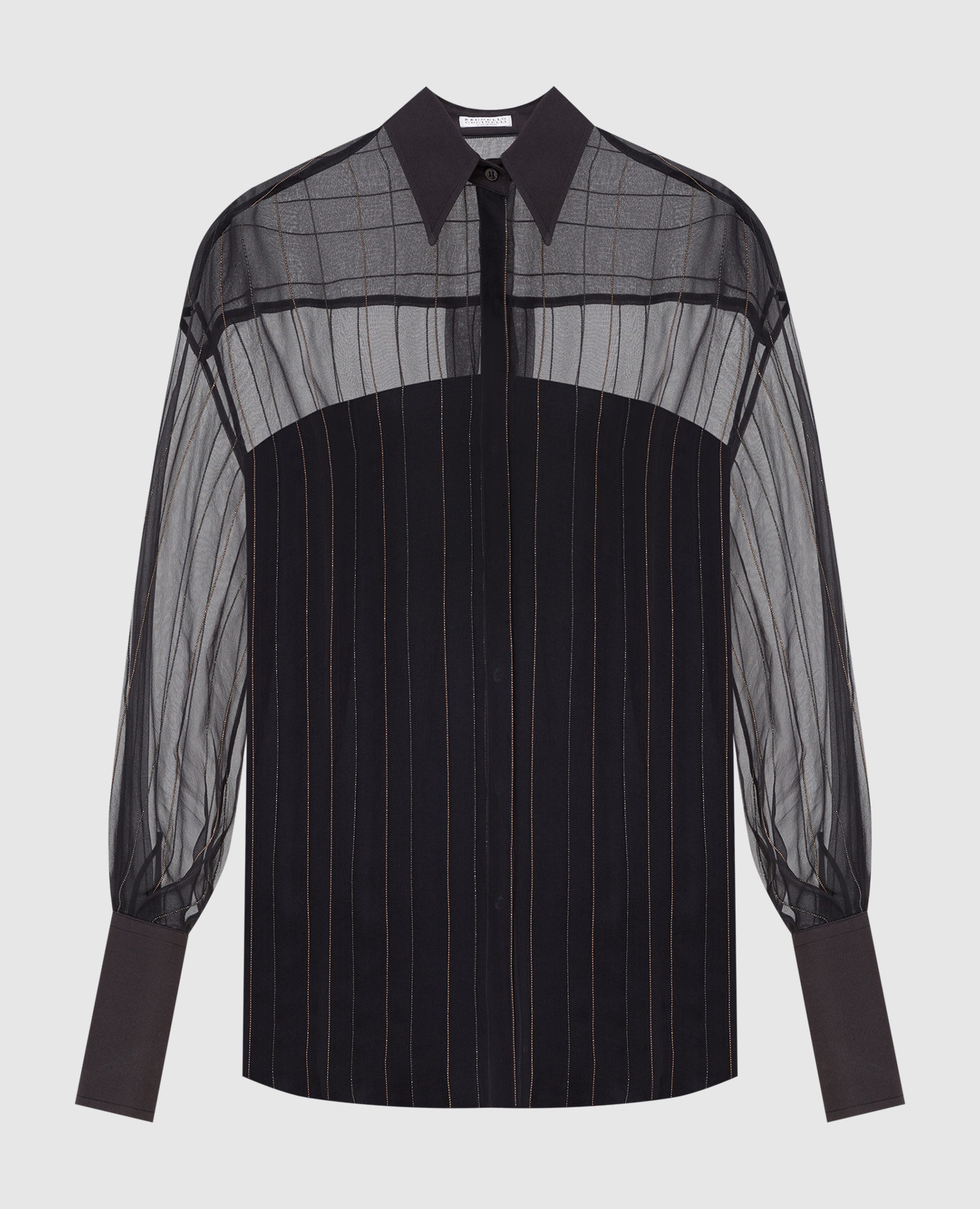 

Silk blouse with chain pattern Brunello Cucinelli, Grey