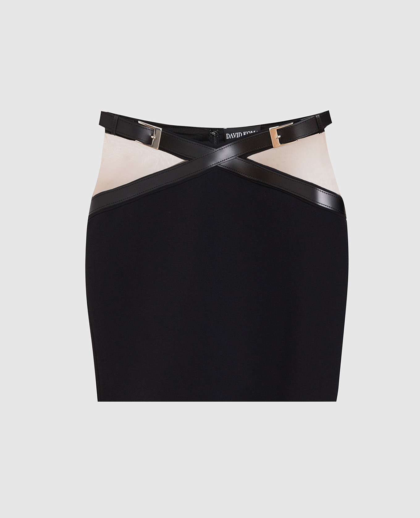 

Black mini skirt with transparent inserts David Koma